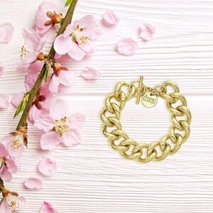 1AR by UnoAerre 18k Gold-Plated Groumette Chain Link Bracelet, 8.5"